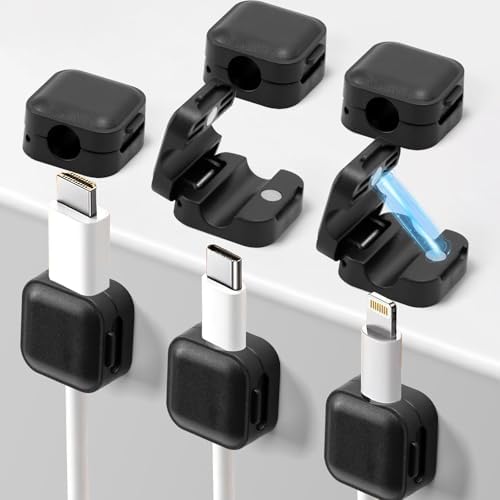 Art3d 8-Pack Black Magnetic Cable Clips, Cord Organizer, Cable Ma...