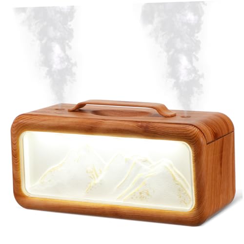 Humidificateur portable DOITOOL double brumisation aspect bois