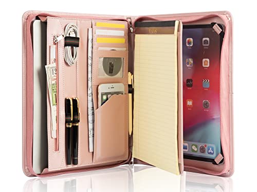 Calfinder Carpeta con cierre de cremallera, color rosa, A4, con tapa, para iPad Pro 9.7, iPad Air 2/iPad Air Cover