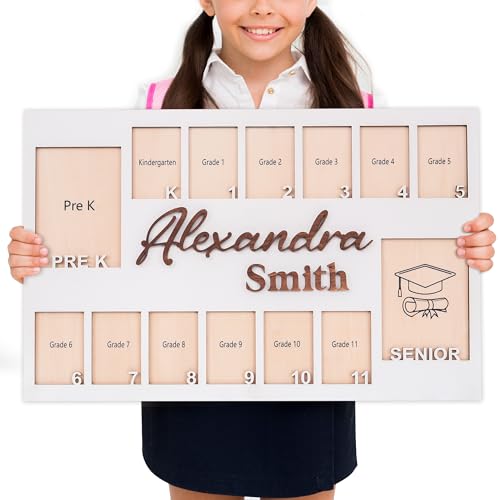 School Picture Frame Pre-K to 12 - Kindergarten to 12th Grade Memory Frame K-12 Picture Frame Custom Years Photo Frame Ideal School Gift & Home Decor 14 Photo
