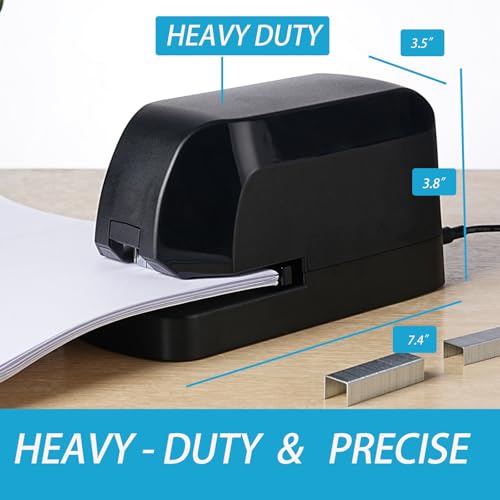 Heavy Duty Electric Stapler Value Pack, 45 Sheet Capacity, Includes 1500 Staples & Staple Remover, No-Jam, Faster Stapling, Automatic Stapler Desktop,AC Adapter Powered (Black) by LKTOBS - Image 4