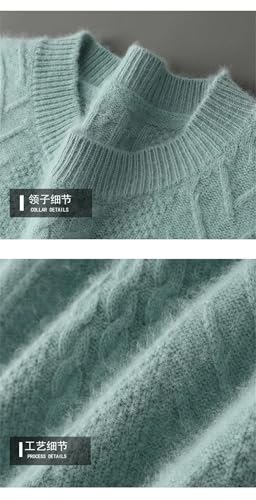 Men's Crewneck Solid Sweaters Long Sleeve Pullover Thickened Cashmere Knitted Jumpers4