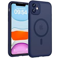 TOCOL for iPhone 11 Case, Fit for MagSafe, Upgraded Full Camera Protection, 14FT Military Grade Shockproof Magnetic Thin Slim Frosted Translucent Matte Back Phone Cover (Dark Blue)