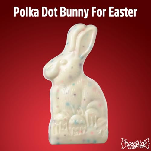 Chocolate Bunny Cookies \'n\' Creme Polka Dot, Chocolate Easter Bunny Bulk Each 4.25oz, Ideal For Easter Egg Hunts, (2 Count)