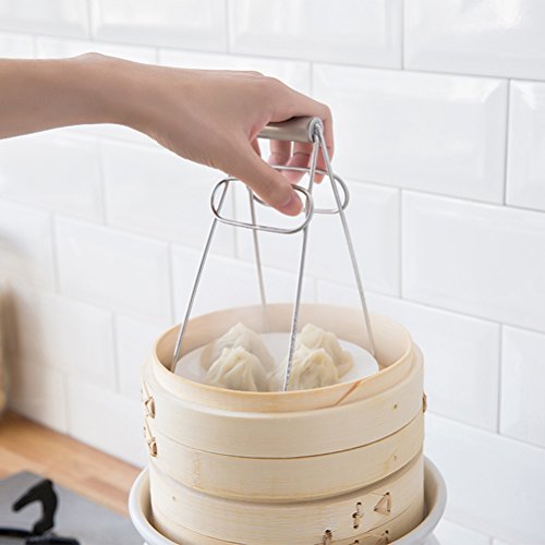 Tigela de prato de cozinha BESTONZON com clipe para pegador de pratos quente e frio
