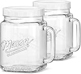 Sovietiep 2 Pack Glass Wide Mouth Mason Jars, 74 oz Large Mason Jars with Handles for Sealing, Glass Jars for Food Storage, Overnight Oats, Dry Food, Snacks, Candies, DIY Projects