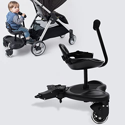 TFCFL Universal Stroller Board Buggy Board with Detachable Seat, 2 in 1 Sit and Stand Stroller Board, Buggy Board Suitable for Most Brands of Strollers, Holds Children Up to 55 lbs