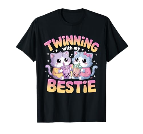 Gemellaggio Con Il Mio Bestie Twins Friends Twin Matching Maglietta