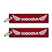 JIYUE 2Pack Embroidered Tag Keychain Key Ring for Honda Car Motorcycles Bike Biker Key Chain Bag Phone ChainAccessories Gifts