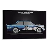 JONZA Vintage Rallye-Auto-Poster für Fiat 131 Abarth-Monte 