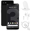 Google Pixel 3 Unlocked Smartphone – 64GB Memory Cell Phone, Just Black, w/Charging Stand, Wired Earbuds and Google…