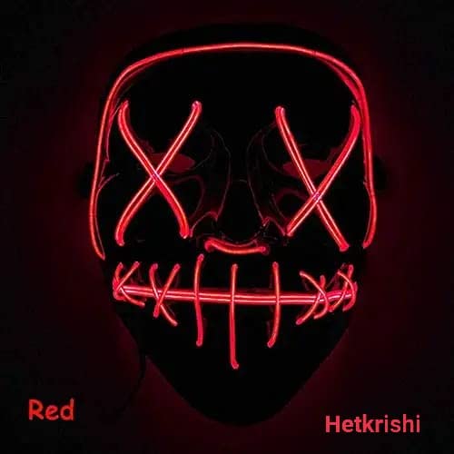 Hetkrishi Halloween Mask LED Light up Mask for Halloween Festival Cosplay Halloween Costume Party Decorations (Red) (B09QYS8NJR) Amazon Price History, Amazon Price Tracker