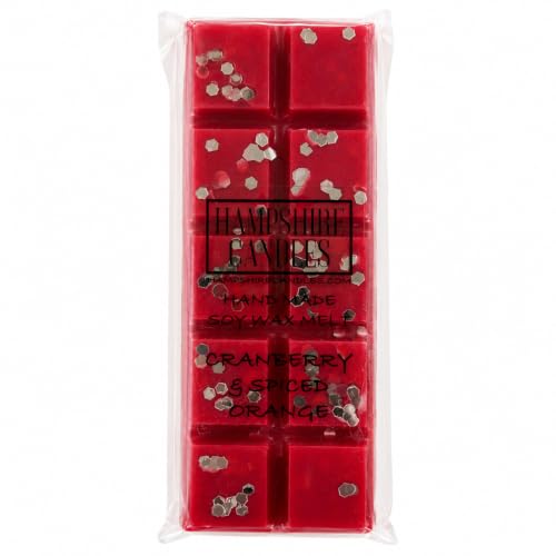 Image of Cranberry & Orange Wax Melts – Highly Scented Soy Wax Snap Bar – Festive Home Fragrance – Handmade in Hampshire UK – 50g