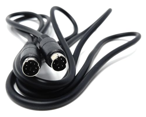 DRUT 1.5m 6 Pin Mini-Din Audio Video Cable Lead Compatible with PA Systems, Amplifiers, Music Instruments, Data Communication