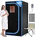 SereneLife Portable Sauna Box for Home, Infrared Sauna Tent with Heated Foot Pad and Folding Chair, Remote Control In-Home Spa, 35