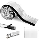 Wire Heat Shield for Hose Lines & Electrical Wiring, Heat Shield Wrap Automotive for Exhaust and High-Temperature Pipes with 20 Pcs Stainless Steel Ties, 3/4