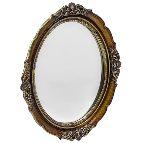 Uonlytech Espejo de Resina y Vidrio de Pared Decorativo Vintage Multifuncional Marco para Fotos Acabado Artesanal Fino Adecuado para Vestidor y Entrada
