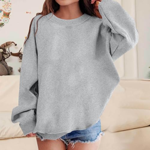 Girls Cotton Tops Sweatshirts Kids Long Sleeve Hoodies Pullover Crew Neck Sherpa Thick Shirt Fleece Lined Warm Hoodie4
