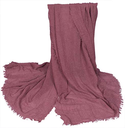 Image of Iba & Isba Women's Plain Crinkled Scarves, Stoles, Hijab (76 x 36 inch)