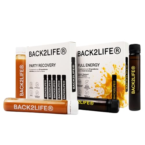 BACK2LIFE - Non Stop Pack | Energía + Recuperación | Magnesio Glicinato, Vitamina C, Vitamina D, Vitamina B12 + Vitaminas para el Cansancio, Antiestrés y Recuperación | Natural Sin Azúcar Ni Bajones