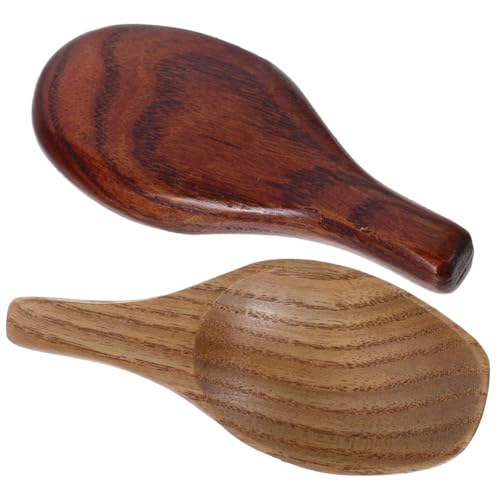 VICASKY 2pcs Mini Wooden Spoons Short Handle Teaspoons for Sugar Powder Condiments Kitchen Accessories