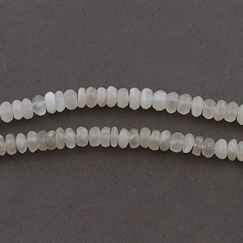 Perles rondelles pierre de lune blanche LKBEADS 8mm pour création bijoux