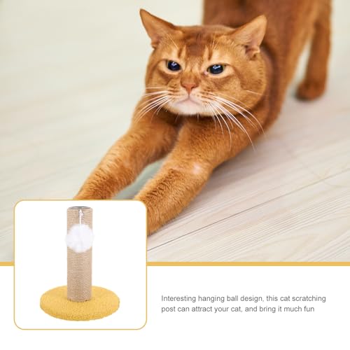 Rascador para Gatos Torre Vertical con Cuerda Sisal Amarillo miniatura 3
