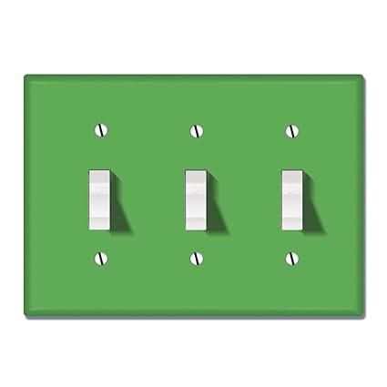 3-Gang Toggle Light Switch Plate/Wall Plate Cover - Solid Green