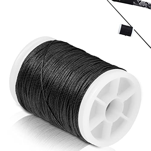 Archery Serving Thread Bowstring Serving Material, 3 Colors 131 Yards Durable Nylon String Serving Thread Peep Sight Maintenance Accessories (Black)