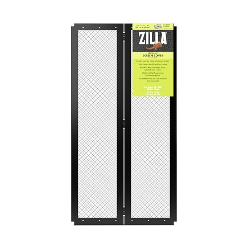 Zilla Pet Reptile Terrarium Fresh Air Screen Cover with Center Hinge 24