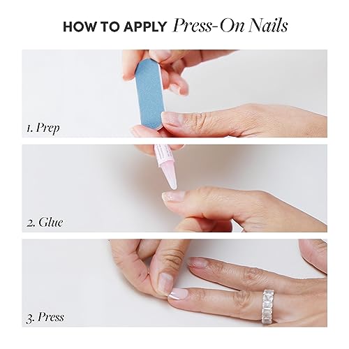 Glamnetic Press On Nails - Creamer | Uv Finish Neutral Ombre Short Round Nails, Reusable | 15 Sizes - 30 Nail Kit With Glue #TOP4