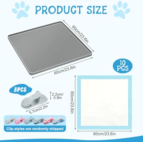 19pcs Puppy Pee Pad Tray Holder Set for Dogs, Non-Slip Silicone Dog Pee Pad Holder for 23.6