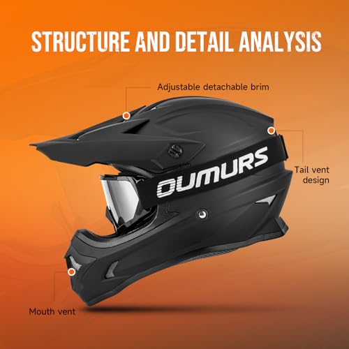 Adult ATV Dirt Bike Helmet with Goggles Gloves & Mask Quick
