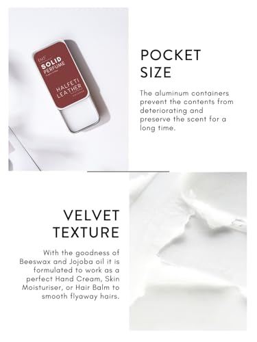 Image of EM5 Solid Perfume | Alcohol Free & Non-Greasy Cologne | Strong & Long Lasting Fragrance | 12g (Halfeti Leather (Leather, Spicy, Smoky, Woody))