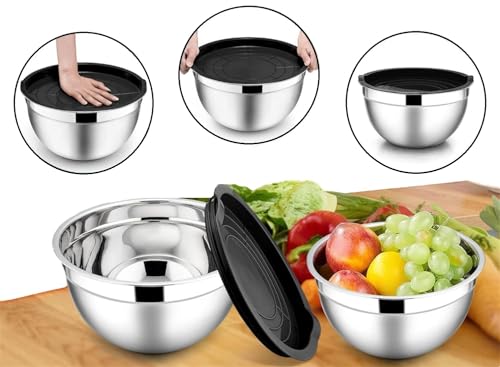 Set de 3 tazones de acero inoxidable TEEM 1.5L, 2L, 3L miniatura 3
