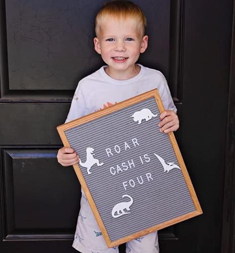 Felt Like Sharing Letter Board (Gray Felt - 16”x20”) – Changeable Message Board with 3 Sets of Felt Board Letters for Home, Office & Aesthetic Room Decor – Wall Letterboard Signs In Oak Frame