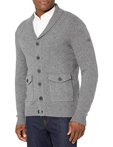 Helly Hansen Men's Skagen Classic Wool-Blend Button-Up Knit Jacket, 964 Charcoal, X-Large