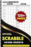 Official Scrabble Score Sheets: Large Print 120+ Score Pads for Scorekeeping, Size 6 x 9 inches