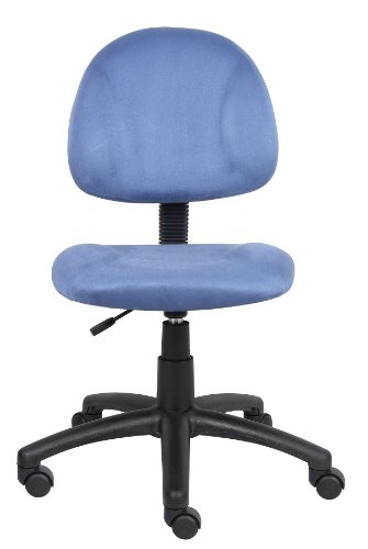 Boss Office Products Perfect Posture Delux Microfiber Task Chair Without Arms In Blue #TOP2