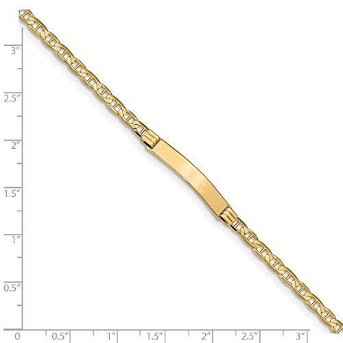 4.5Mm 14K Engravable Gold Nautical Ship Mariner Anchor Link Id Bracelet 7 Inch Jewelry Gifts For Women #TOP29