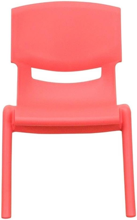 BOWERY HILL Stackable Preschool Chairs, 10.5 in Seat Height, Red Plastic, Set of 4, Modern Kids Seating, Lightweight Contoured Shell, No Metal Parts, Ideal for Classroom, Daycare, Playroom Use