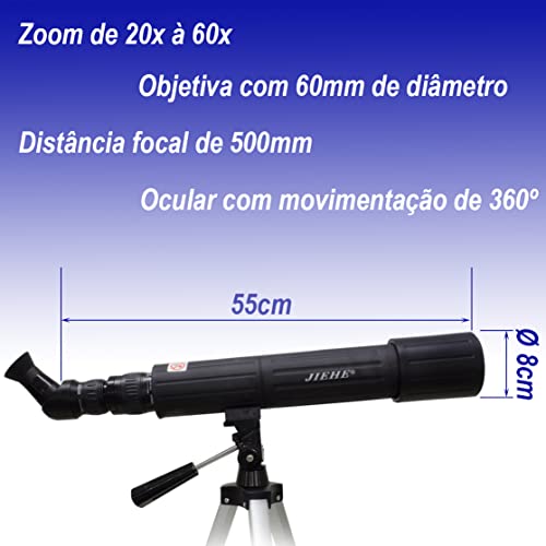 Telescópio Observação Terrestre e Celeste Zoom 60x Tripé GT314 - Lorben