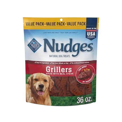 Blue Buffalo Nudges Grillers Natural Dog Treats with Real USA Beef, Made in the USA, Steak, 36-oz Bag