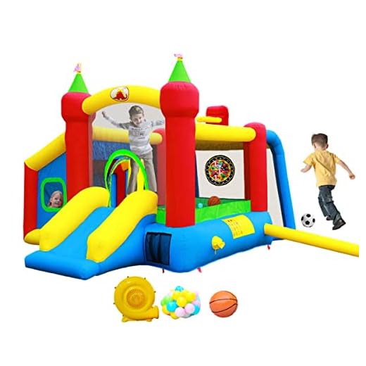 Inflatable Bounce House,Jumping Castle Slide with Blower,Kids Bouncer with Ball Pit