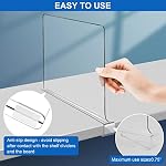 Acrylic Shelf Dividers for Closet Organization 10PCS Closet Shelf Divider Closet Dividers for Shelves Shelf Organizer for Closet Shelf Organizer for Wood Closet Separator Clear - Image 5