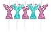 Creative Party AHC217 - Candele a forma di coda di sirena, colore: blu e viola, 5 pezzi