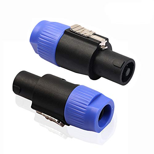 Speakon Cable Head Amplifier Connector, Audio Speaker Plug Twist Lock 4 Pole Speaker Plug Compatible con Neutrik Speakon NL4FC, NL4FX, NLT4X, NL2FC Blue 2pack