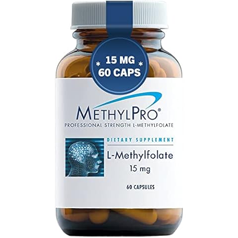 MethylPro 15mg L-Methylfolate (60 Capsules) - Professional Strength Active Methyl Folate, 5-MTHF Supplement for Mood, Homocysteine Methylation + Immune Support, Non-GMO + Gluten-Free with No Fillers Cover