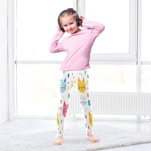 Toddler Girls Leggings Printed Yoga Pants Leggings Yellow Red Cat for Kids4