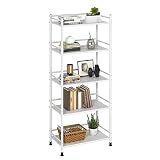 GHQME Metal Standing Bookshelf Space Saver, Storage Tower Rack for Kitchen Bathroom, Storage Shelvin